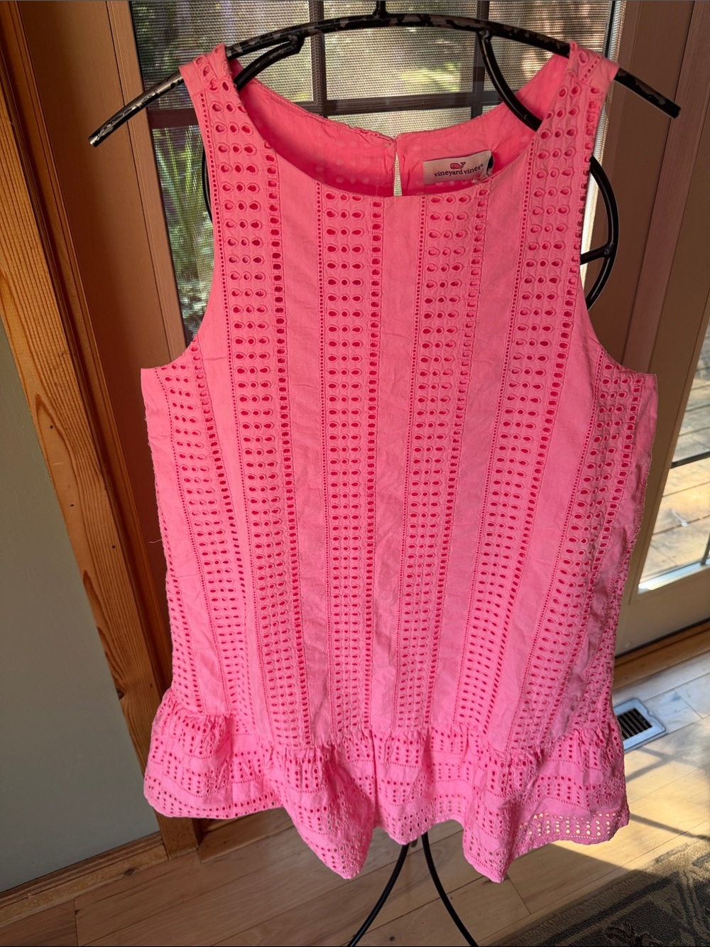 Vineyard Vines Sea Spray Pink Eyelet Sleeveless Cisco Swing Lined Sz 6 Dress NWT